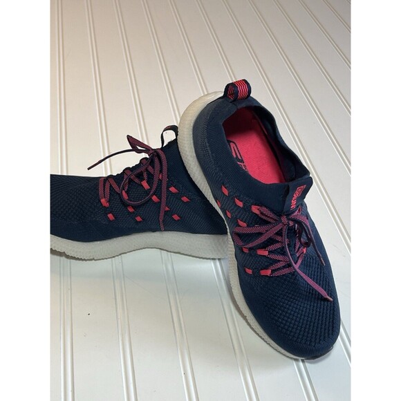 Skechers Women's Size 7 Go Run 7 Hyper Burst Cushioning Running Blue/Hot Pink - Picture 6 of 10